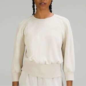 Lululemon Softstreme Ribbed-Hem Pullover Natural Ivory Size 2